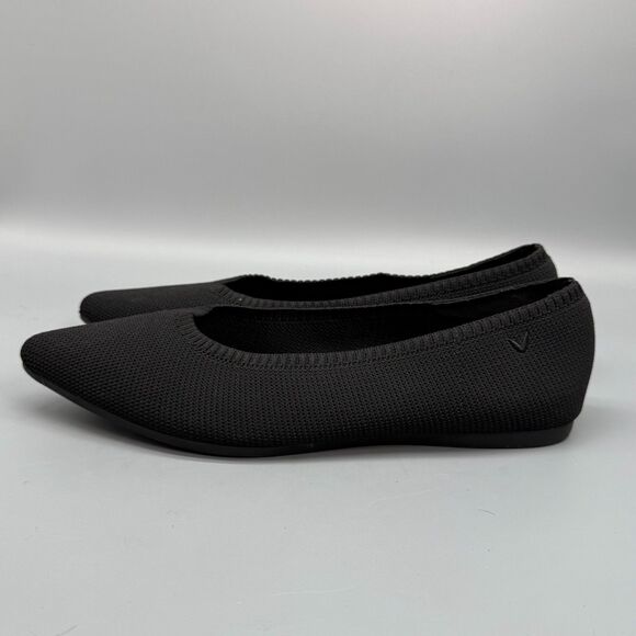 Vivaia Aria 5° Pointed-Toe Ballet Flat Women's 10 Black Knit Slip-On Comfort - Picture 5 of 11